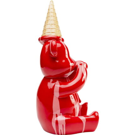 Figurina decorativa ina Sitting Gelato Bear rosu 37cm