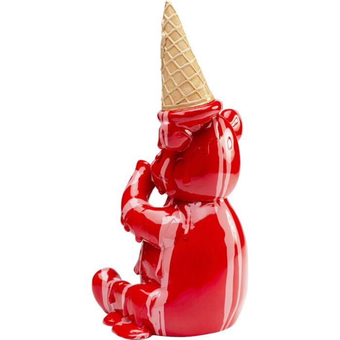 Figurina decorativa ina Sitting Gelato Bear rosu 37cm