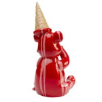 Figurina decorativa ina Sitting Gelato Bear rosu 37cm
