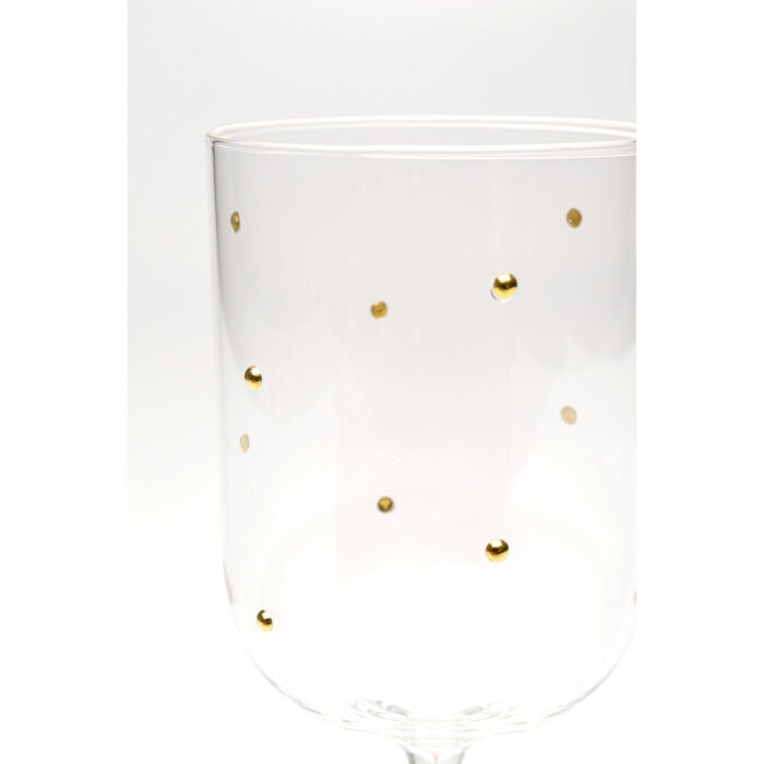 Pahar de vin alb Glam Dots Gold 22cm
