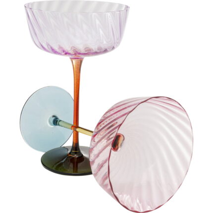 Pahar sampanie Twist 18cm assorted