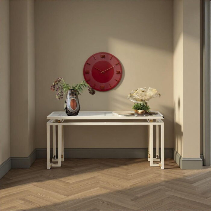 Ceas perete Leonardo Red/Gold Ø49cm