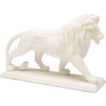 Figurina decorativa Lion Alb 31 cm