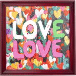 Tablou cu rama Love Love 80x80cm