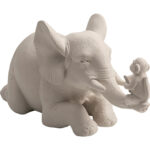 Figurina decorativa Reading Monkey Greige 21cm