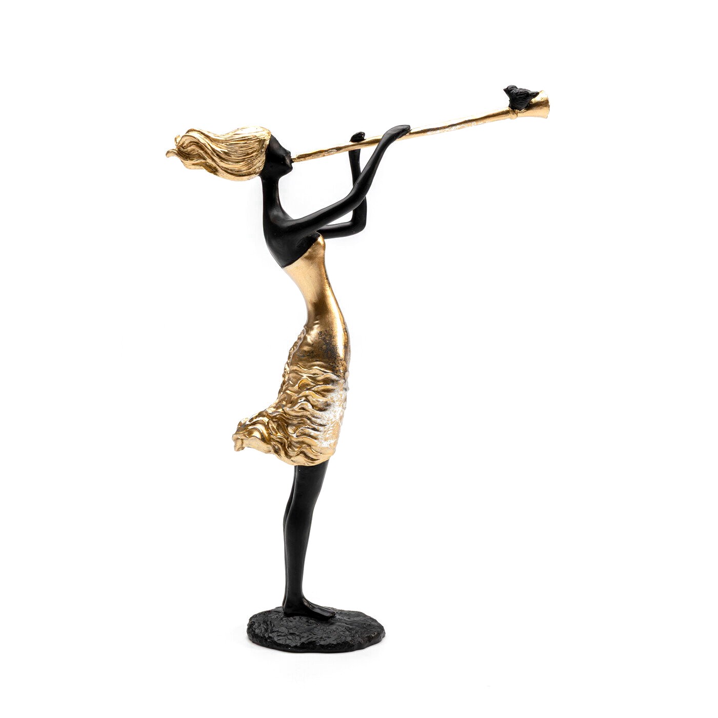 KARE-58992-alb OBIECT DECORATIV MUSIC LADY 28 CM