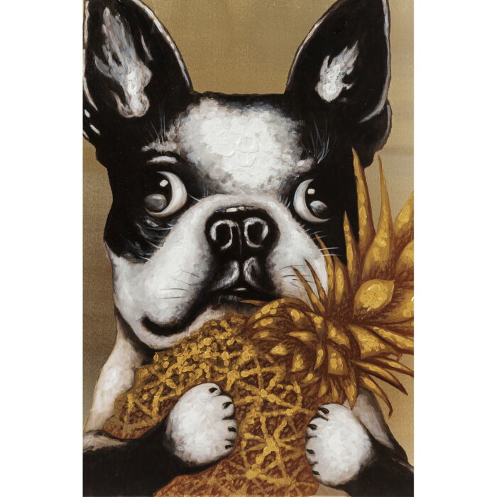 Tablou Dog with Pineapple 80x80cm