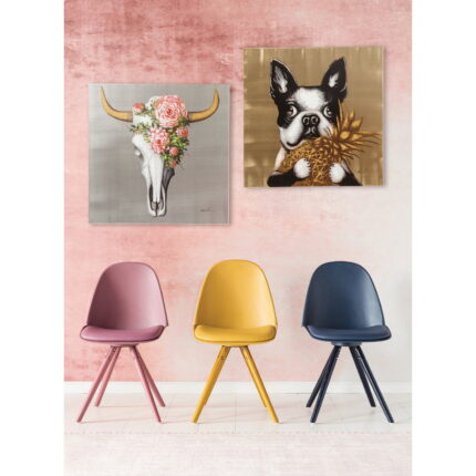 Tablou Dog with Pineapple 80x80cm