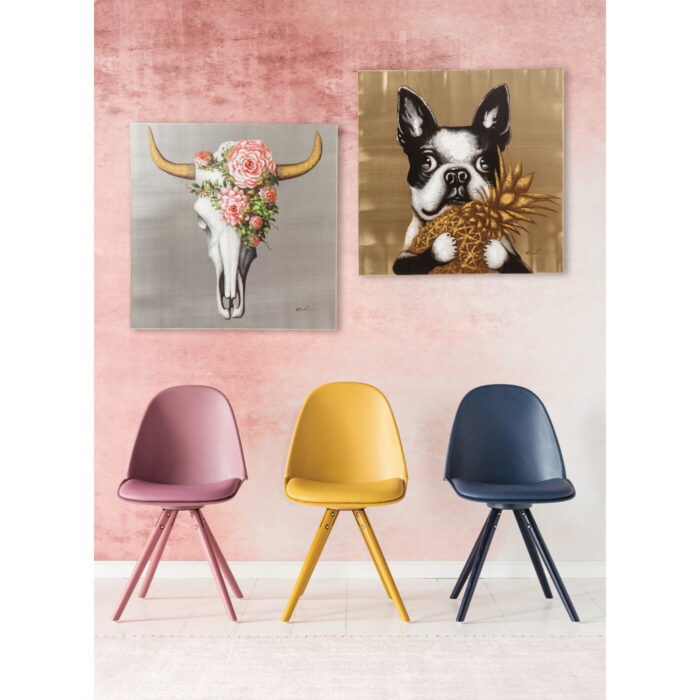 Tablou Dog with Pineapple 80x80cm