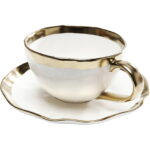 Ceasca de cafea Bell Alb-Auriu