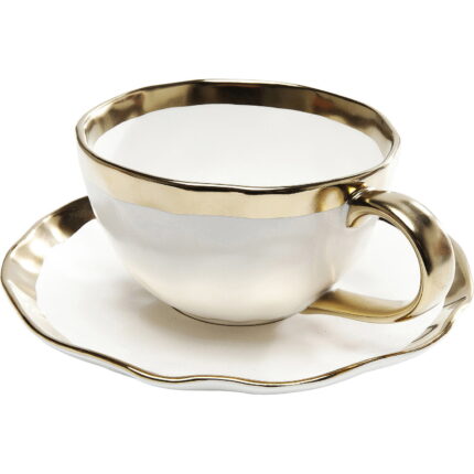 Ceasca de cafea Bell Alb-Auriu