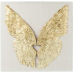 Decoratiune de perete Wings Auriu Alb 120x120cm