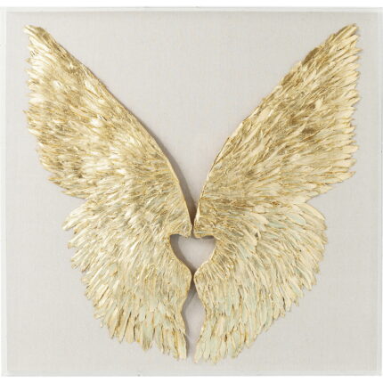 Decoratiune de perete Wings Auriu Alb 120x120cm