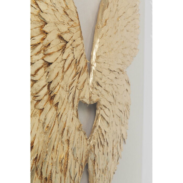 Decoratiune de perete Wings Auriu Alb 120x120cm