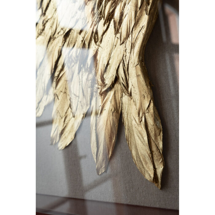 Decoratiune de perete Wings Auriu Alb 120x120cm