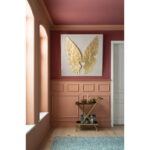 Decoratiune de perete Wings Auriu Alb 120x120cm