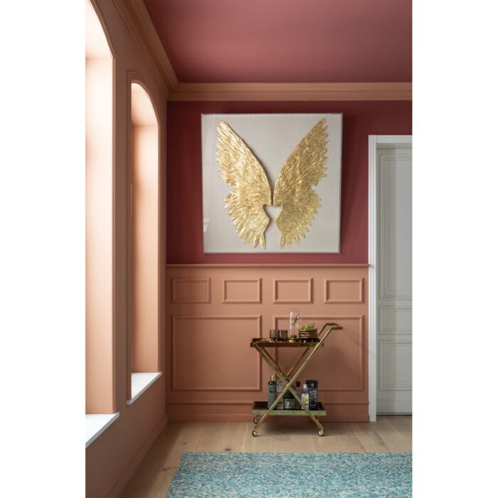 Decoratiune de perete Wings Auriu Alb 120x120cm