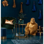 Figurina decorativa Monkey Gorilla Side XL Auriu