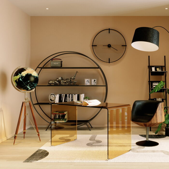 Decoratiune Globe Earth Negru