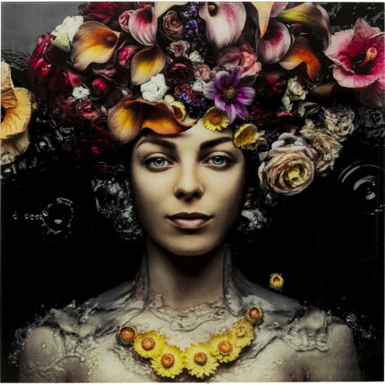 Tablou de sticla Flower Art Lady 120x120cm
