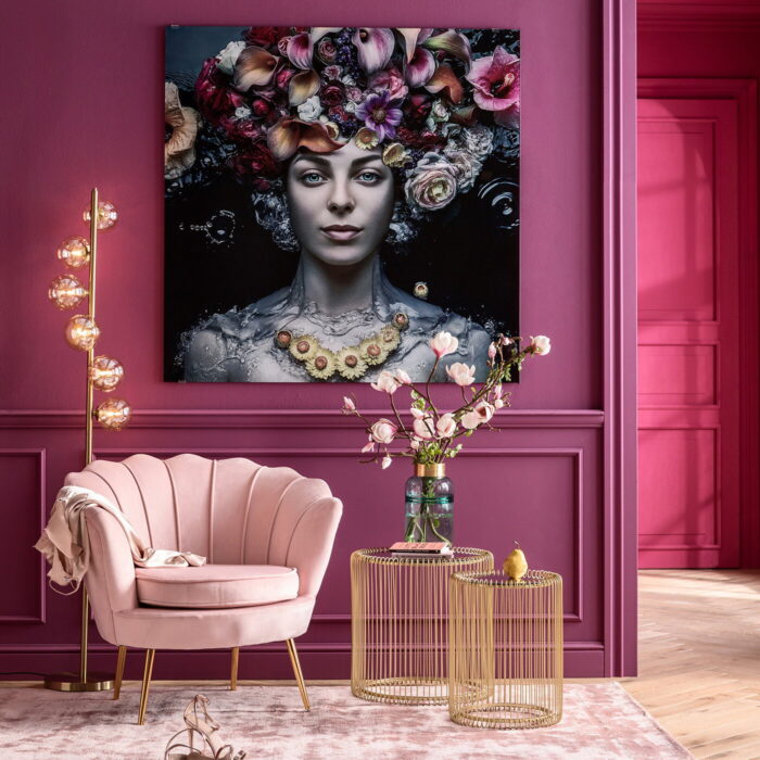 Tablou de sticla Flower Art Lady 120x120cm
