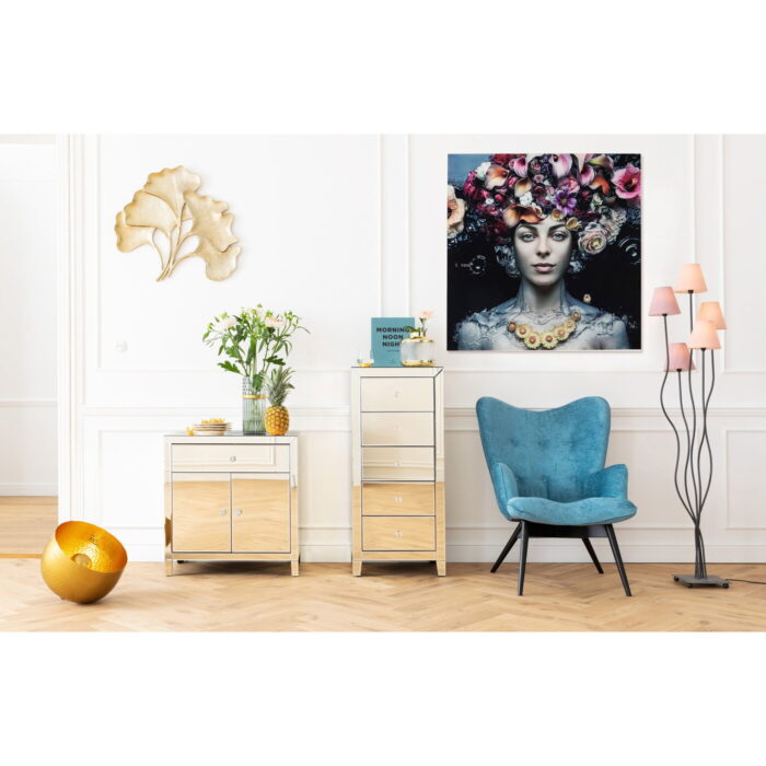 Tablou de sticla Flower Art Lady 120x120cm