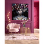 Tablou de sticla Flower Art Lady 120x120cm