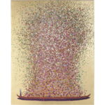 Tablou pe panza Flower Boat Auriu Roz 160x120cm