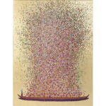 Tablou pe panza Flower Boat Auriu Roz 100x80cm