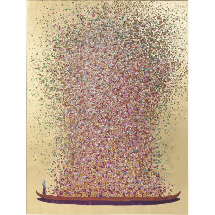 Tablou pe panza Flower Boat Auriu Roz 100x80cm