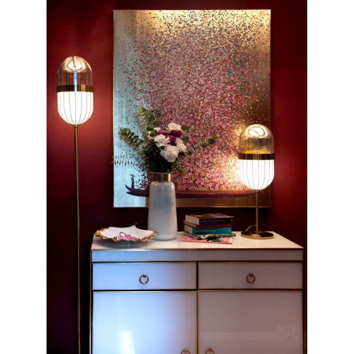 Tablou pe panza Flower Boat Auriu Roz 100x80cm