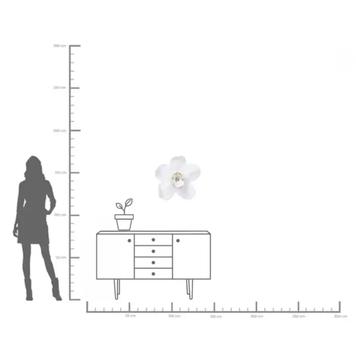 DECORAȚUNE DE PERETE ORCHID ALBA 54 CM - imagine 4