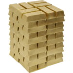 Taburet Gold Bar 30x30cm