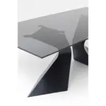 MASA GLORIA BLAT STICLĂ NEGRU 200X100 CM - imagine 8