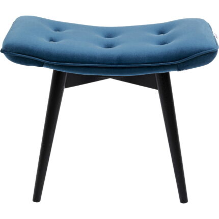 Taburet negru Vicky catifea albastru verde 46x59 cm