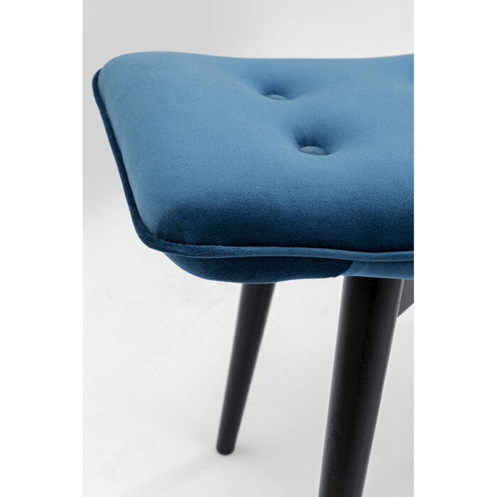 Taburet negru Vicky catifea albastru verde 46x59 cm
