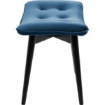 Taburet negru Vicky catifea albastru verde 46x59 cm