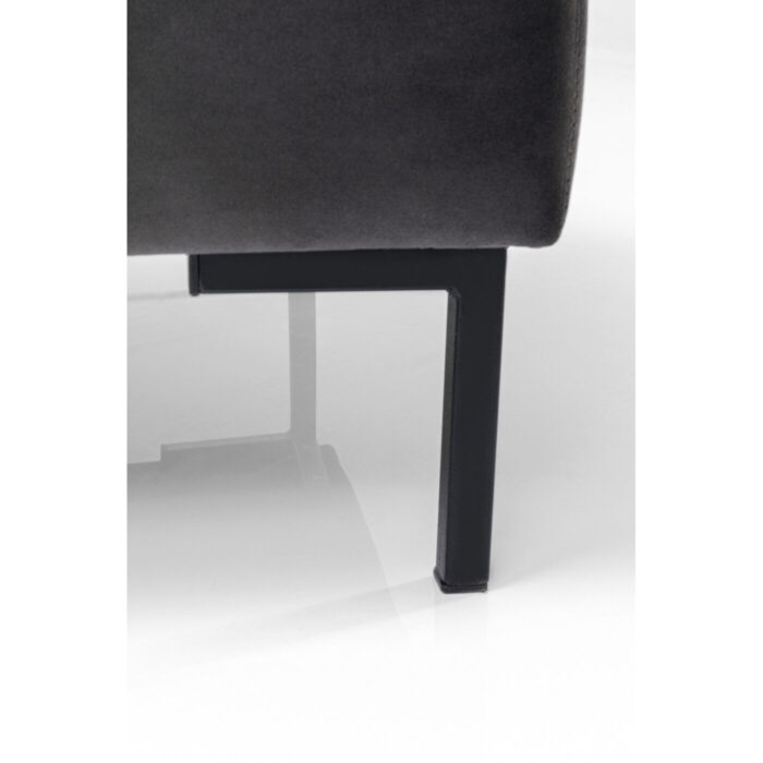 Taburet Gianni catifea Gri Negru