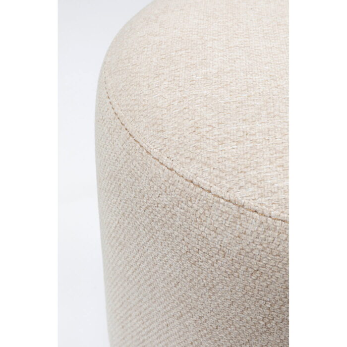Puf rotund crem cu baza neagra Cherry Ø36x44 cm
