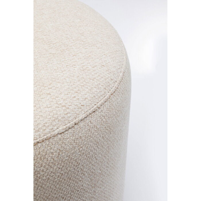 Puf rotund crem cu baza neagra Cherry Ø36x44 cm