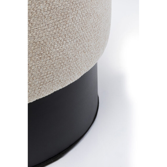 Puf rotund crem cu baza neagra Cherry Ø36x44 cm