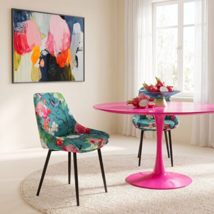 SCAUN EAST SIDE FLOWER FEVER ALBASTRU
