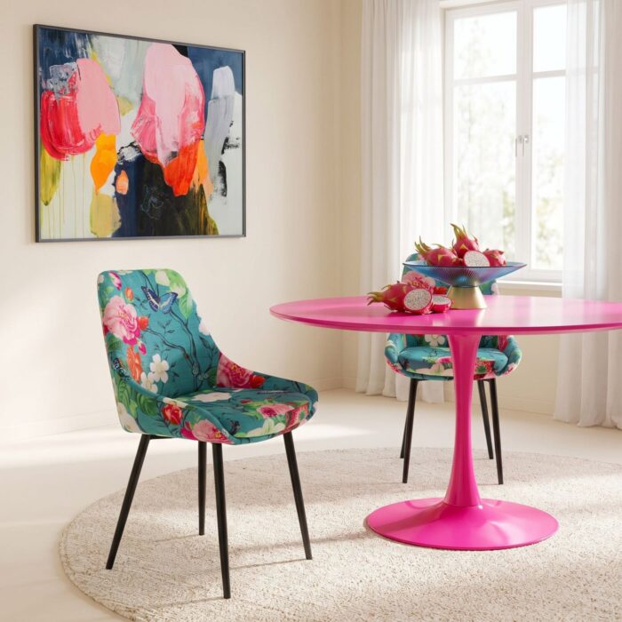 SCAUN EAST SIDE FLOWER FEVER ALBASTRU