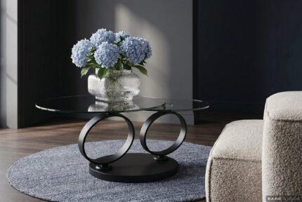 MASUTA DE CAFEA BEVERLY SMOKE NEGRU 132X80 CM