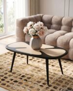 MASUTA DE CAFEA PETAL NATURE NEGRU 90X60 CM