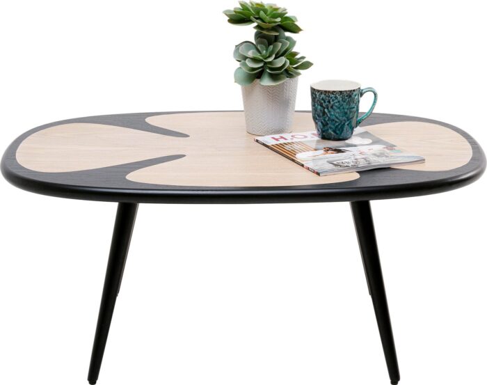 MASUTA DE CAFEA PETAL NATURE NEGRU 90X60 CM