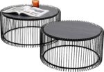 SET 2 MESE DE CAFEA WIRE BLACK WOOD