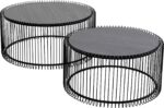 SET 2 MESE DE CAFEA WIRE BLACK WOOD