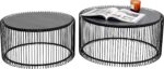 SET 2 MESE DE CAFEA WIRE BLACK WOOD