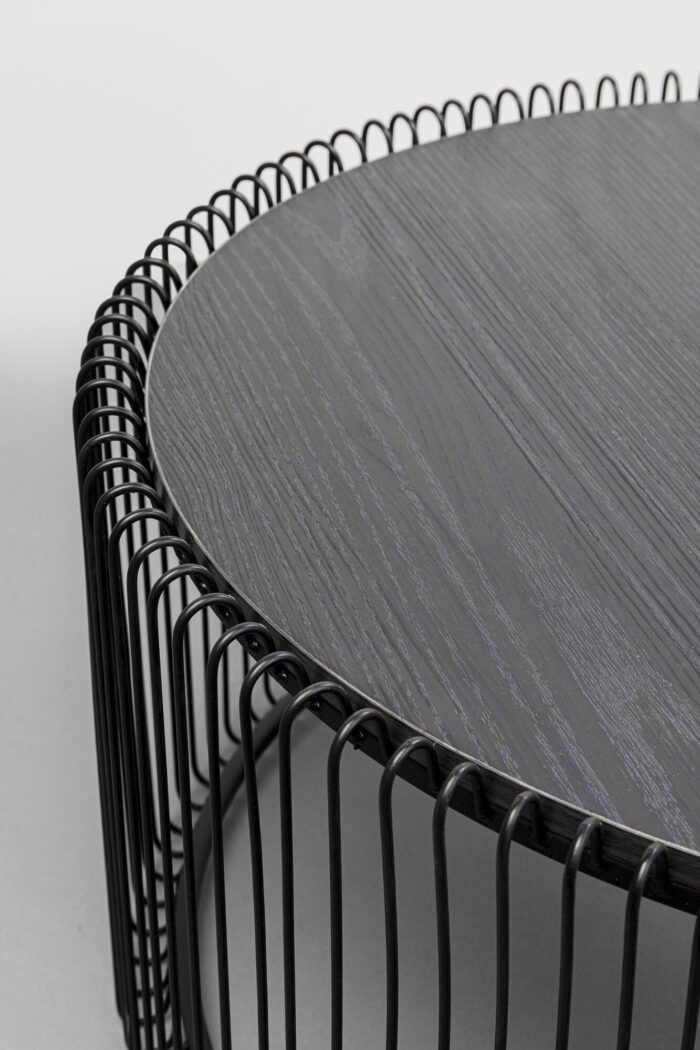 SET 2 MESE DE CAFEA WIRE BLACK WOOD